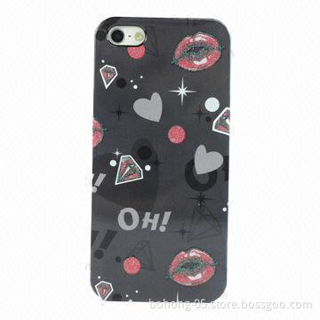 Cases for iPhone 5, Made of PC, Flash Powder with Single Bottom Water